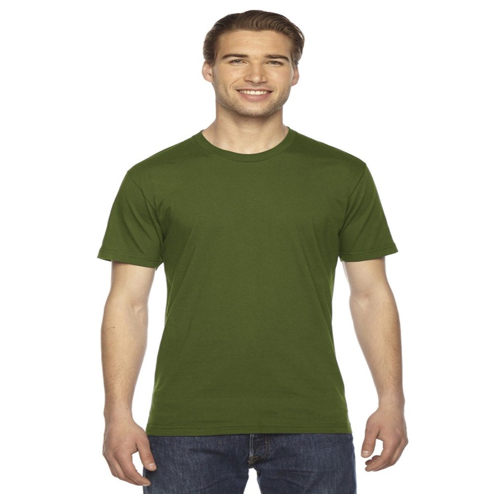 American Apparel Unisex Fine Jersey Short Sleeve T-Shirt, Olive, Small