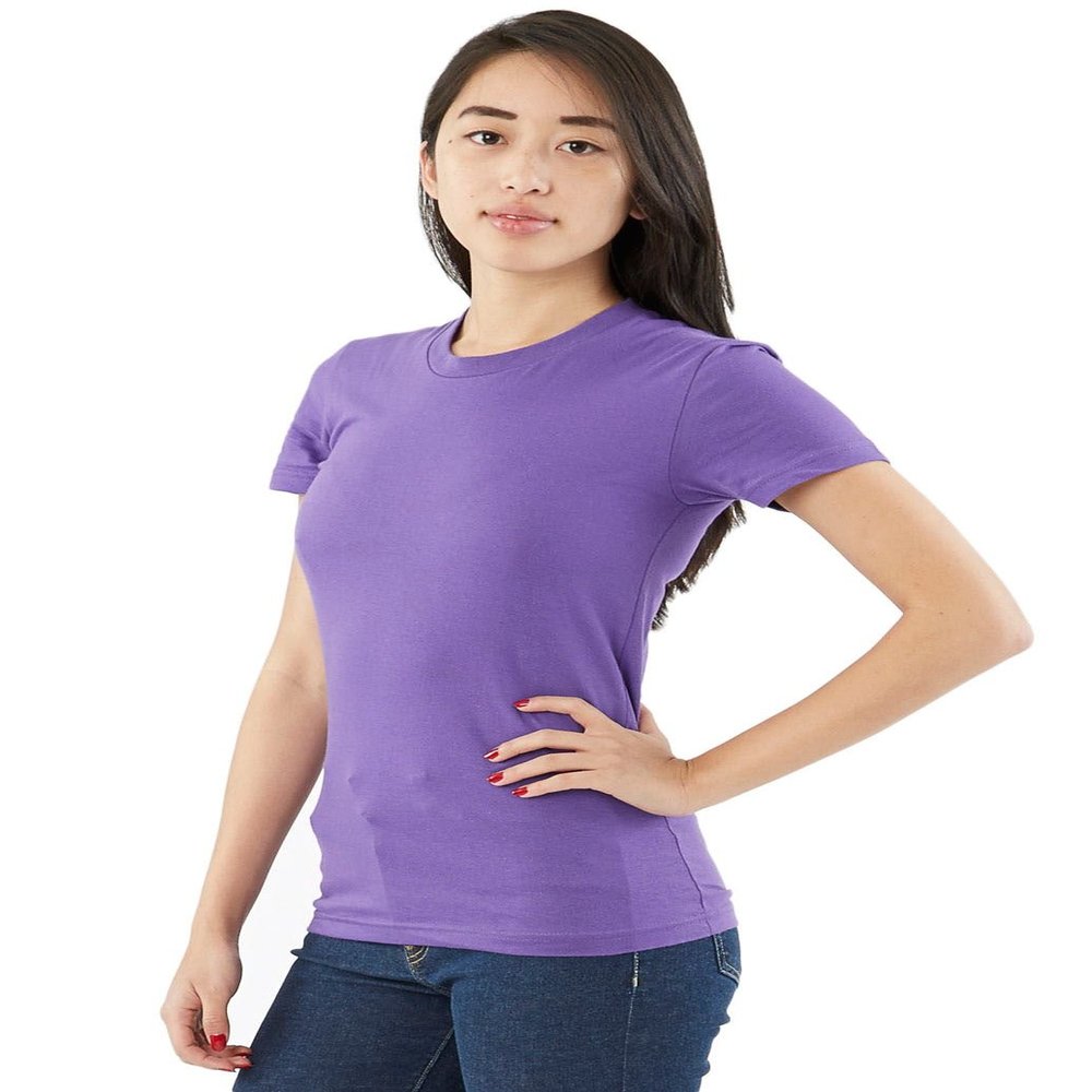 American Apparel Unisex Fine Jersey Short Sleeve T-Shirt, Purple, Small