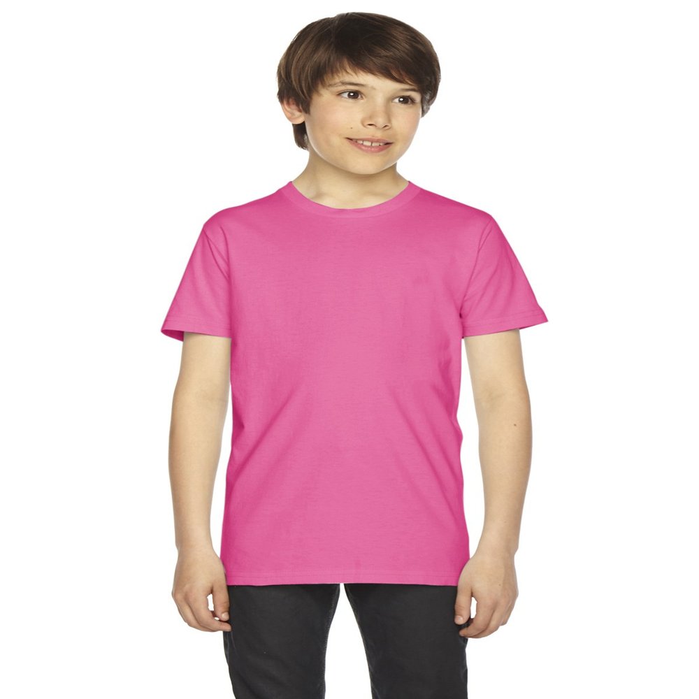 American Apparel Boys Fine Jersey Short-Sleeve T-Shirt (2201) -FUCHSIA -12