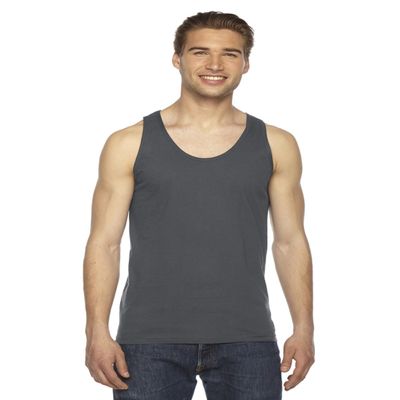 American Apparel Men Fine Jersey Tank Size M Asphalt