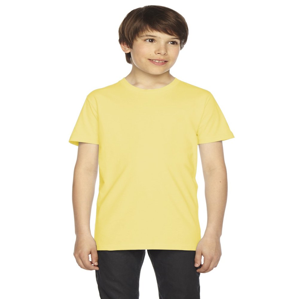 American Apparel Boys Fine Jersey Short-Sleeve T-Shirt (2201) -LEMON -12