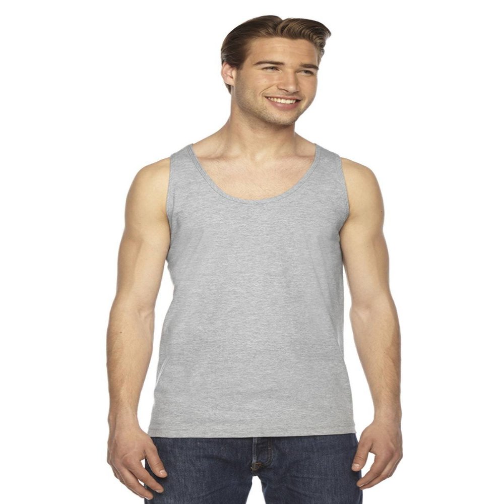 American Apparel Men Fine Jersey Tank Size XS Heather Grey