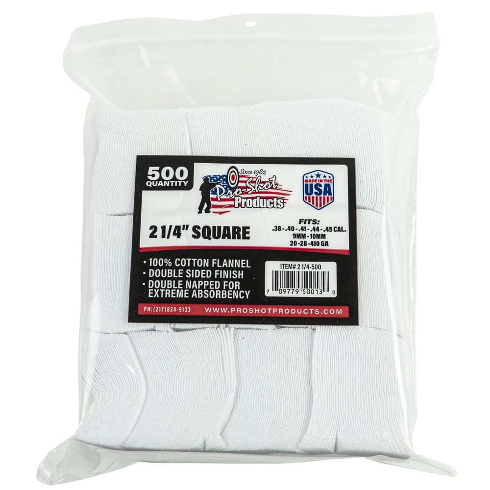Gun Cleaning Patches - 500 Count - 2 1/4 Inch - Square