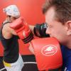 Lion Martial Arts Vinyl Punch Glove Pair (Red, Medium) view 2