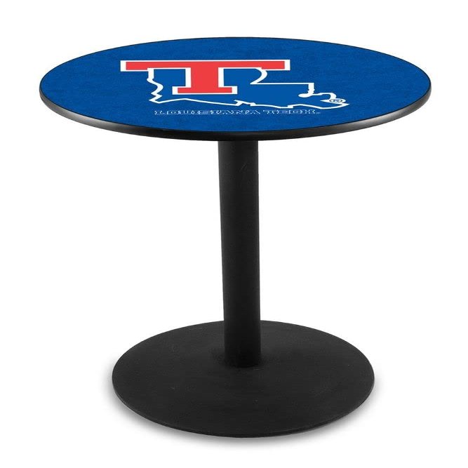 L214 - 36" Black Wrinkle Louisiana Tech Pub Table by Holland Bar Stool Co.