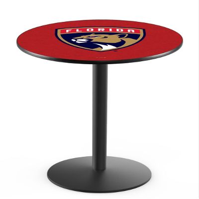 Florida Panthers Officially Licensed L214 Black Wrinkle, 36" Tall Pub Table - NHL - 28" Top