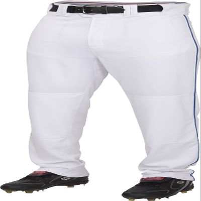 Rawlings | PRO 150 Series Baseball Pants | Youth Small | Piped | White / Navy | Relaxed Fit