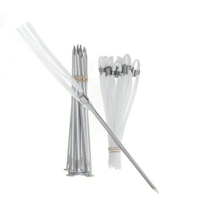 Trail Chasers Ground Markers White 6 Inch Marking Whiskers with Lightweight, Non-Rust, Aluminum Stakes (Pkg of 10)