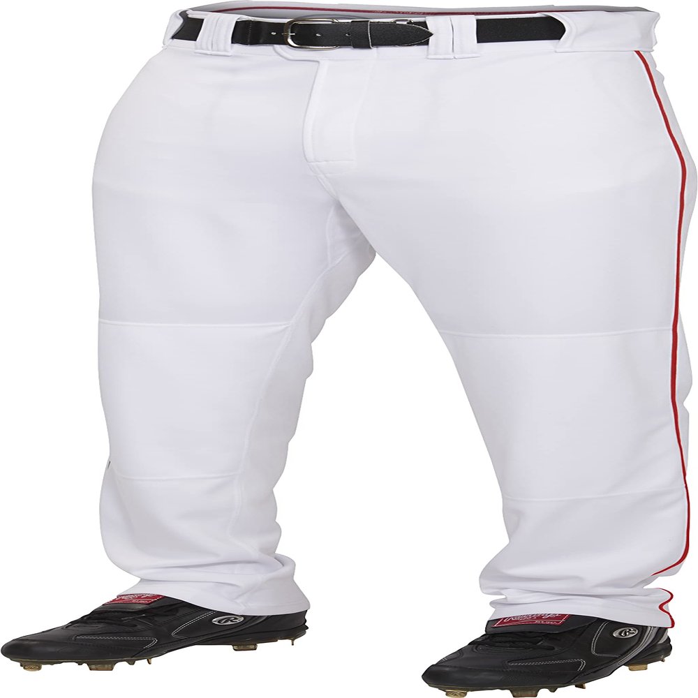 Rawlings | YOUTH PRO 150 Baseball Pants | Piped | WHITE / SCARLET | LARGE