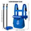 Launch Pad Toddler Ski Harness with Leash - Ski Harness for Kids w/ 7' Elasticized Leash, Easy Lift Handle & Built-in Backpack | Teaches Speed Control & Snowboard Training for Kids | Blue view 2