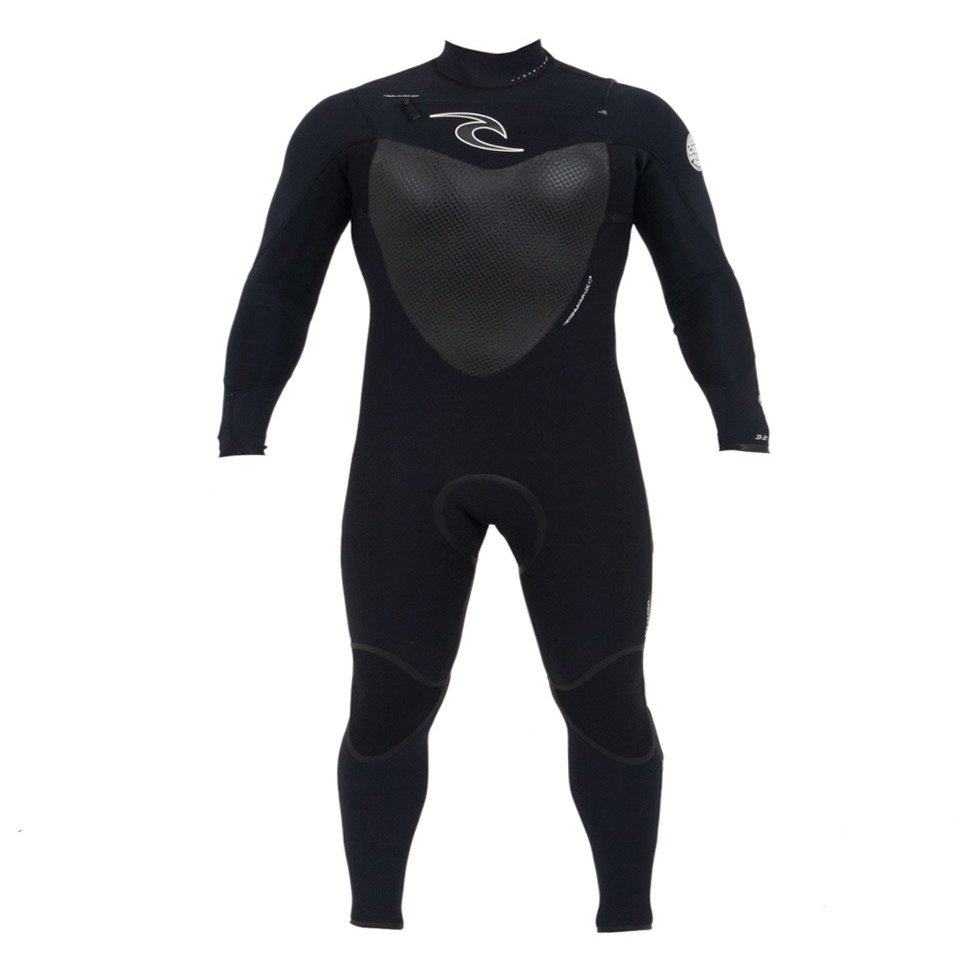 Rip Curl 3/2mm Flash Bomb Plus Chest Zip Suit, X-Large Short, Black/Black