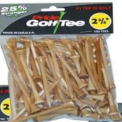 Pride Golf Tee Birch 2 3/4" Tees 6x100 Ct Bags Natural