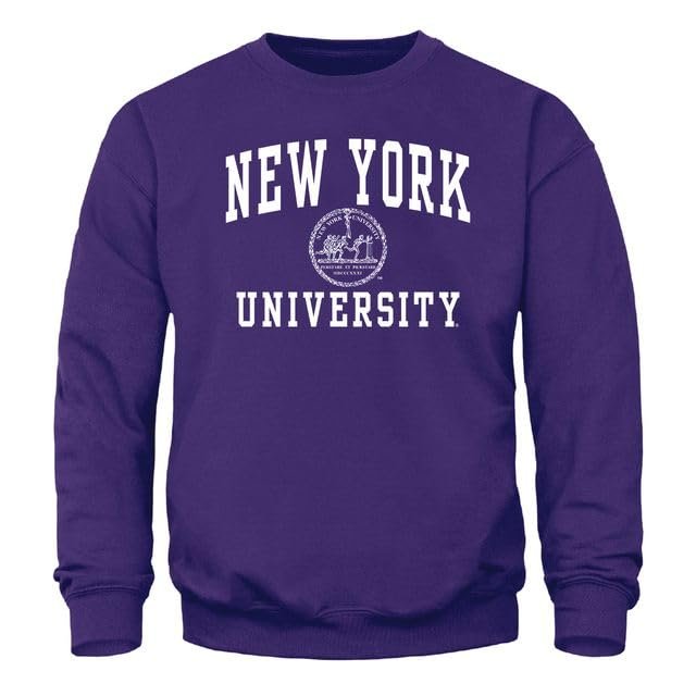 Barnesmith New York University NYU Violets Adult Unisex Crewneck Sweatshirt, Heritage, Violet, Medium