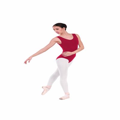 EUROTARD Womens Tank Leotard with Cotton (RED, X-SMALL) - 1002