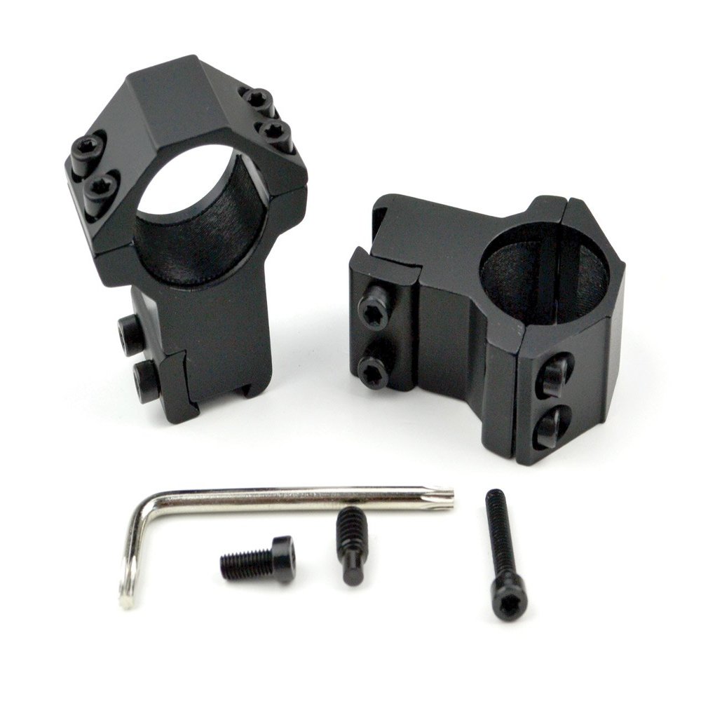 SNIPER Airgun .22 High Profile Compact 2-piece Scope Ring Dove Tail Base Black