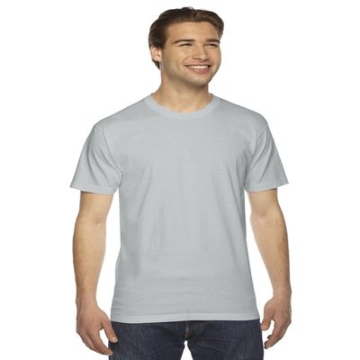 American Apparel Men Fine Jersey Crewneck T-Shirt Size M New Silver