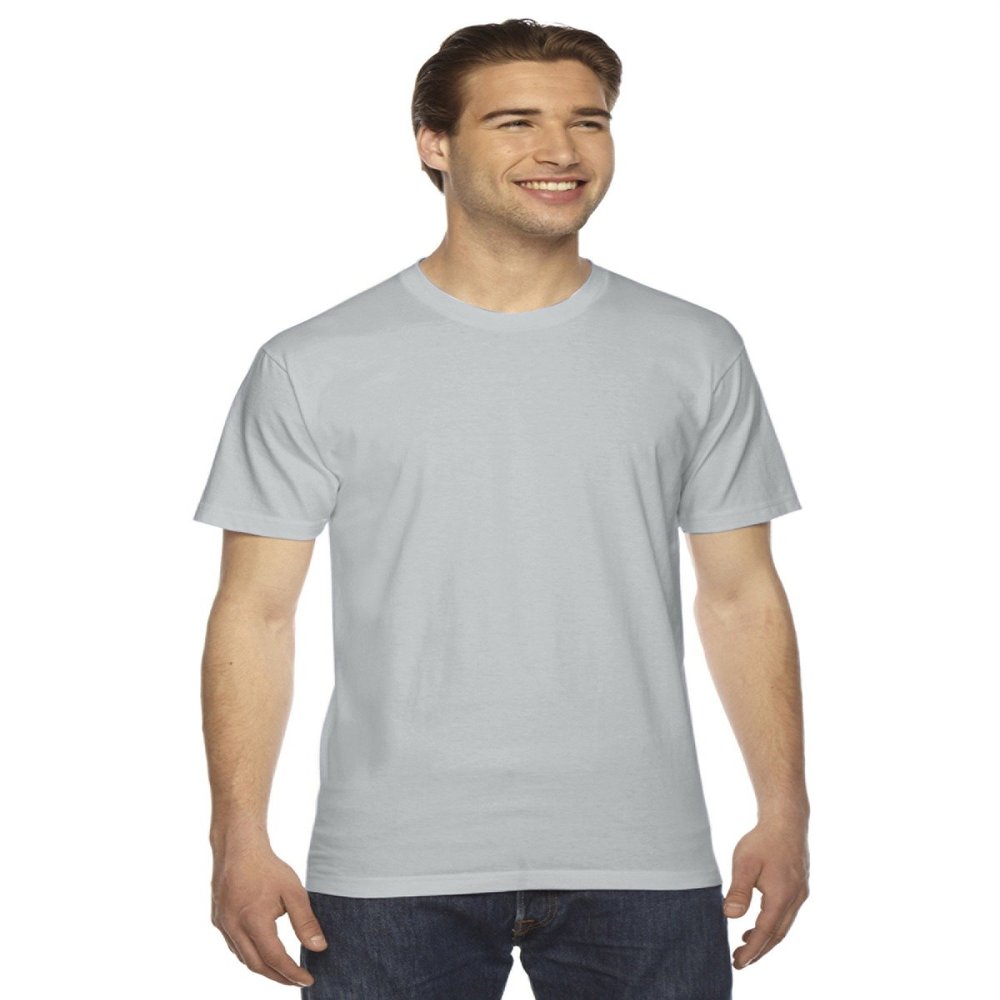 American Apparel Men Fine Jersey Crewneck T-Shirt Size M New Silver