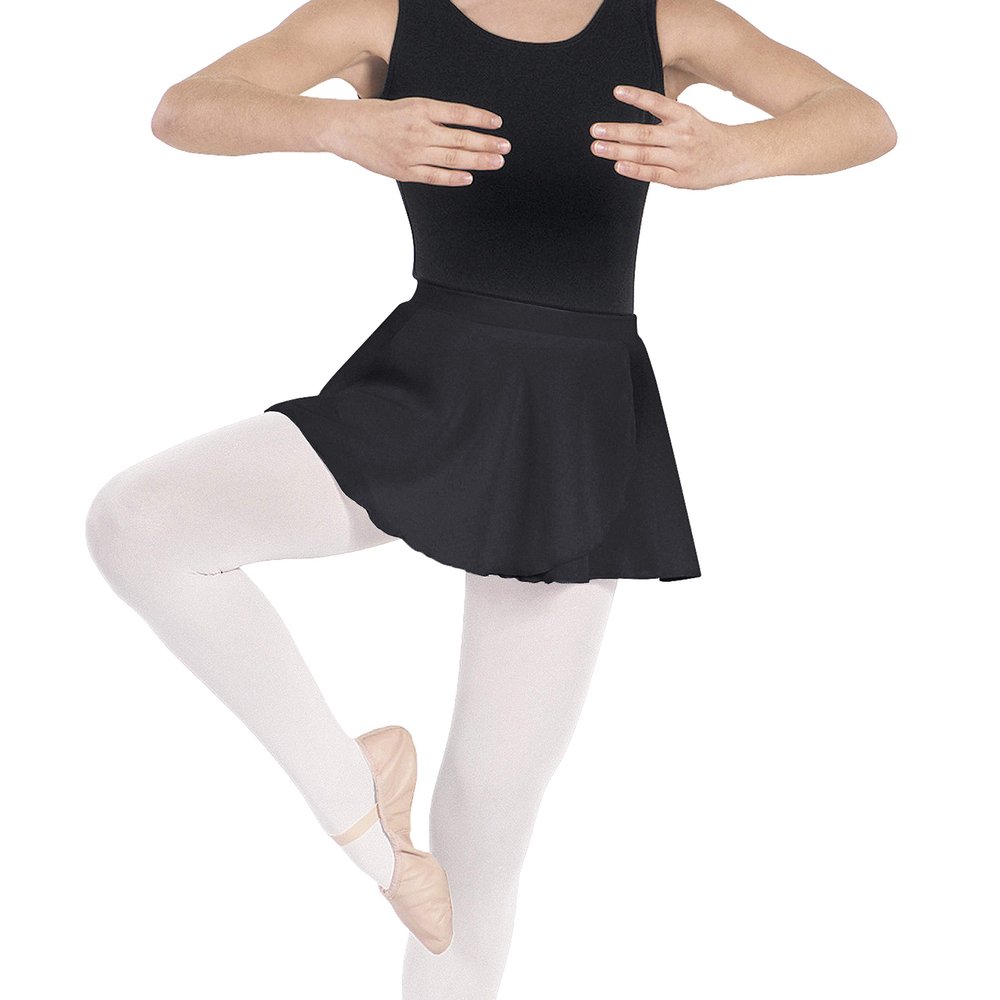 EUROTARD Girls Mock Wrap Skirt (Black, X-Large) - 10127