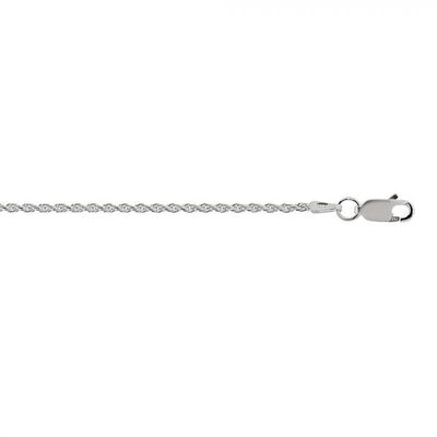 JewelStop Sterling Silver Rhodium Plated 1.4mm Diamond-Cut Rope Chain Necklace, Lobster Claw - 18 Inches, 3.4gr