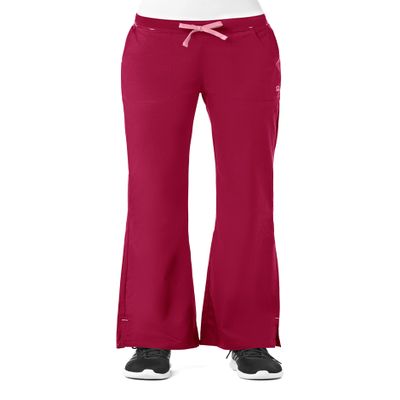Maevn Women's Multi-Pocket Flare Pants(Crimson, X-Small)