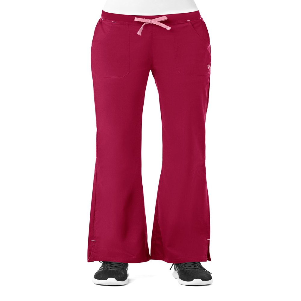 Maevn Women's Multi-Pocket Flare Pants(Crimson, X-Small)