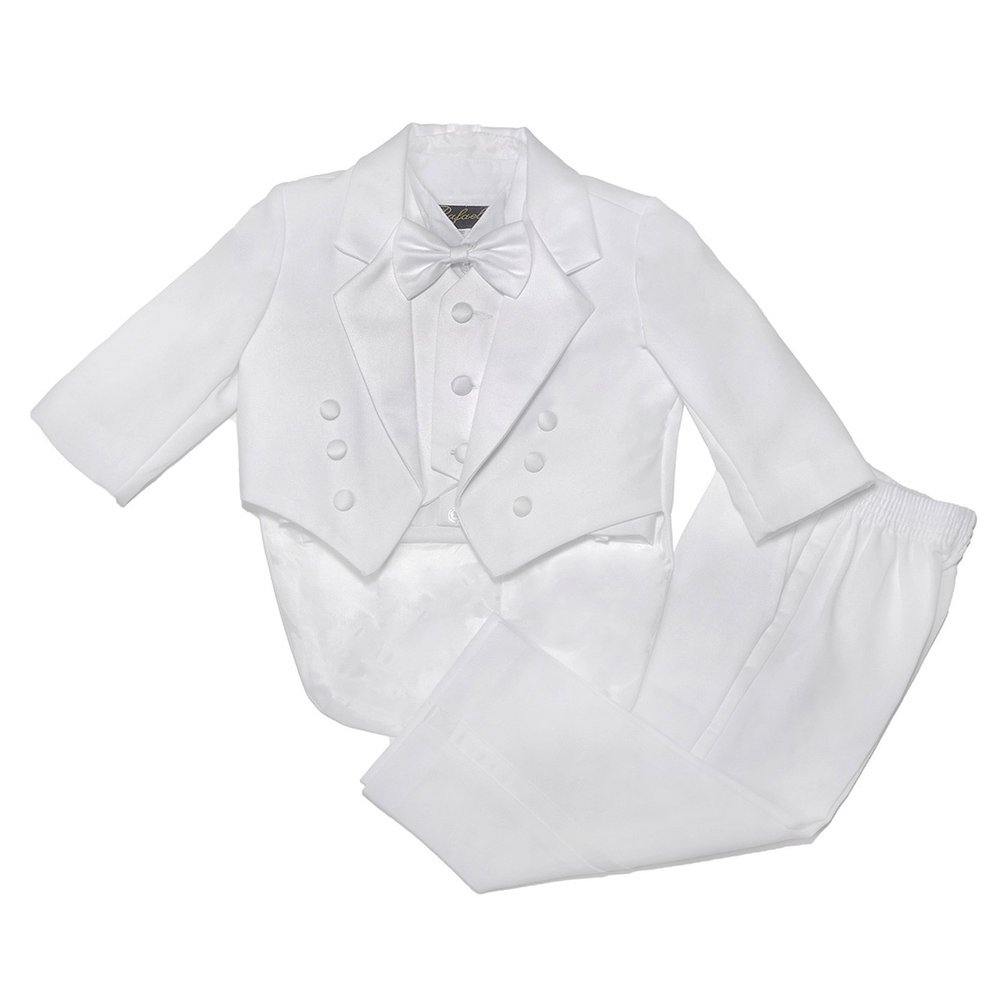 Nancy August Classic Baby Boy to Teen Formal Tuxedo with Tail in White-White-M