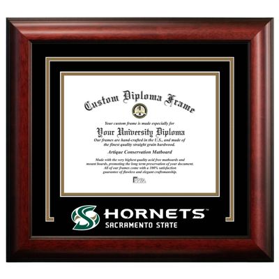 Campus Images California State University, Sacramento Diploma Frame 8.5 x 11  Satin Mahogany with Printed CSUN Logo  Black & Bronze Mats  Official Graduation Certificate Display