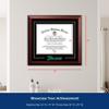 Campus Images Tulane University Diploma Frame 14 x 17  Satin Mahogany with Printed Tulane Green Wave Logo  Black & Forest Green Mats  Official Graduation Certificate Display view 2
