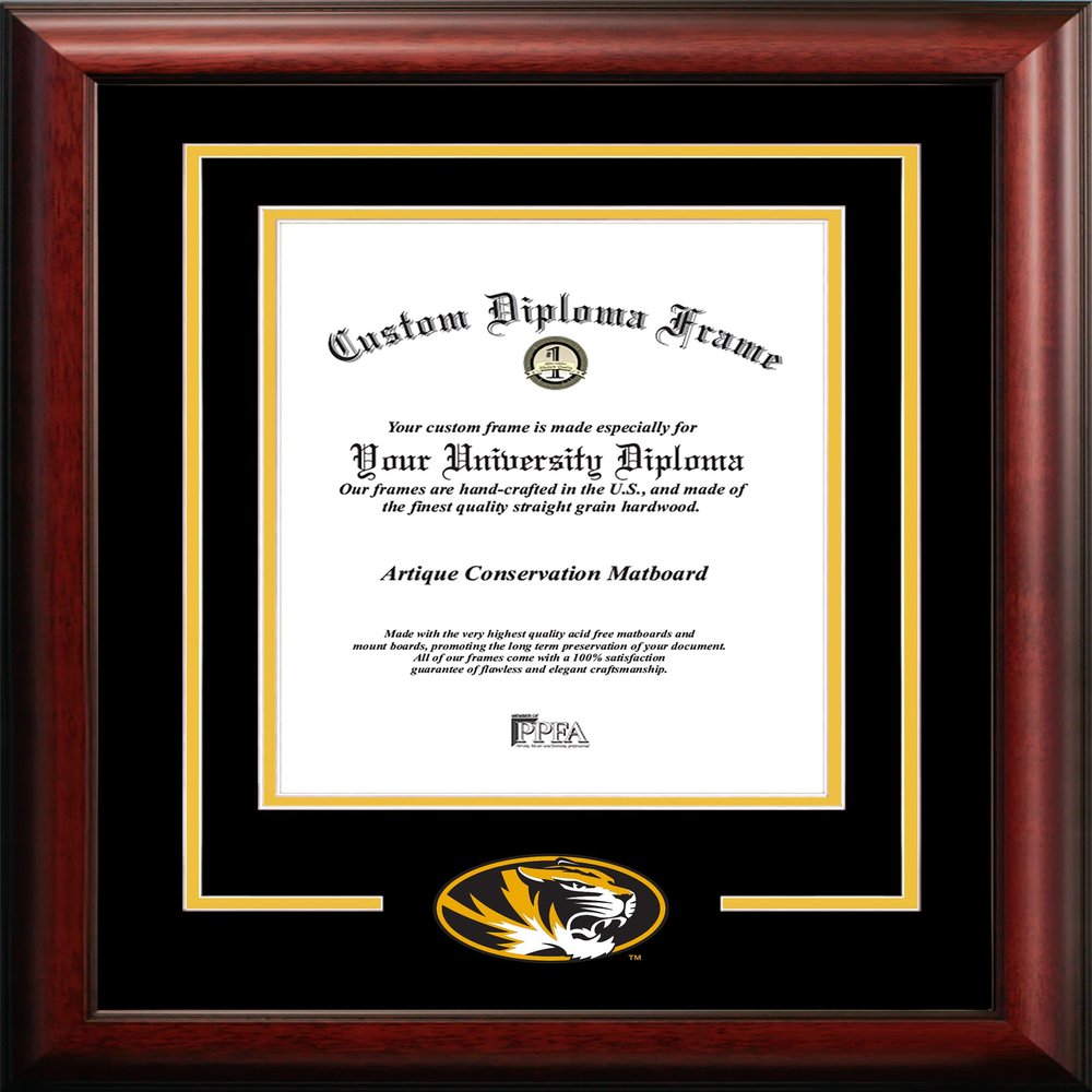 NCAA Missouri Tigers Spirit Diploma Frame 11 x 8.5 Inches Mahogany