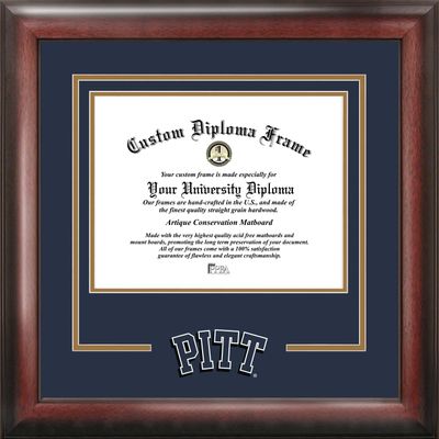 Campus Images University of Pittsburgh Diploma Frame 12 x 16 Satin Mahogany Printed Logo Black & Royal Mats