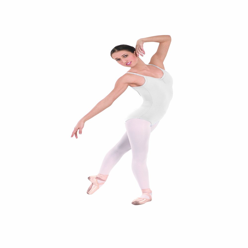EUROTARD 10527 Womens Pinch Front Camisole Leotard (White,X-Small)