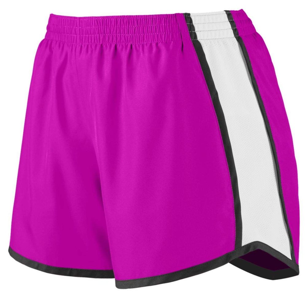 Augusta Sportswear Girls Pulse Team Short - Power Pink/White/Black - L
