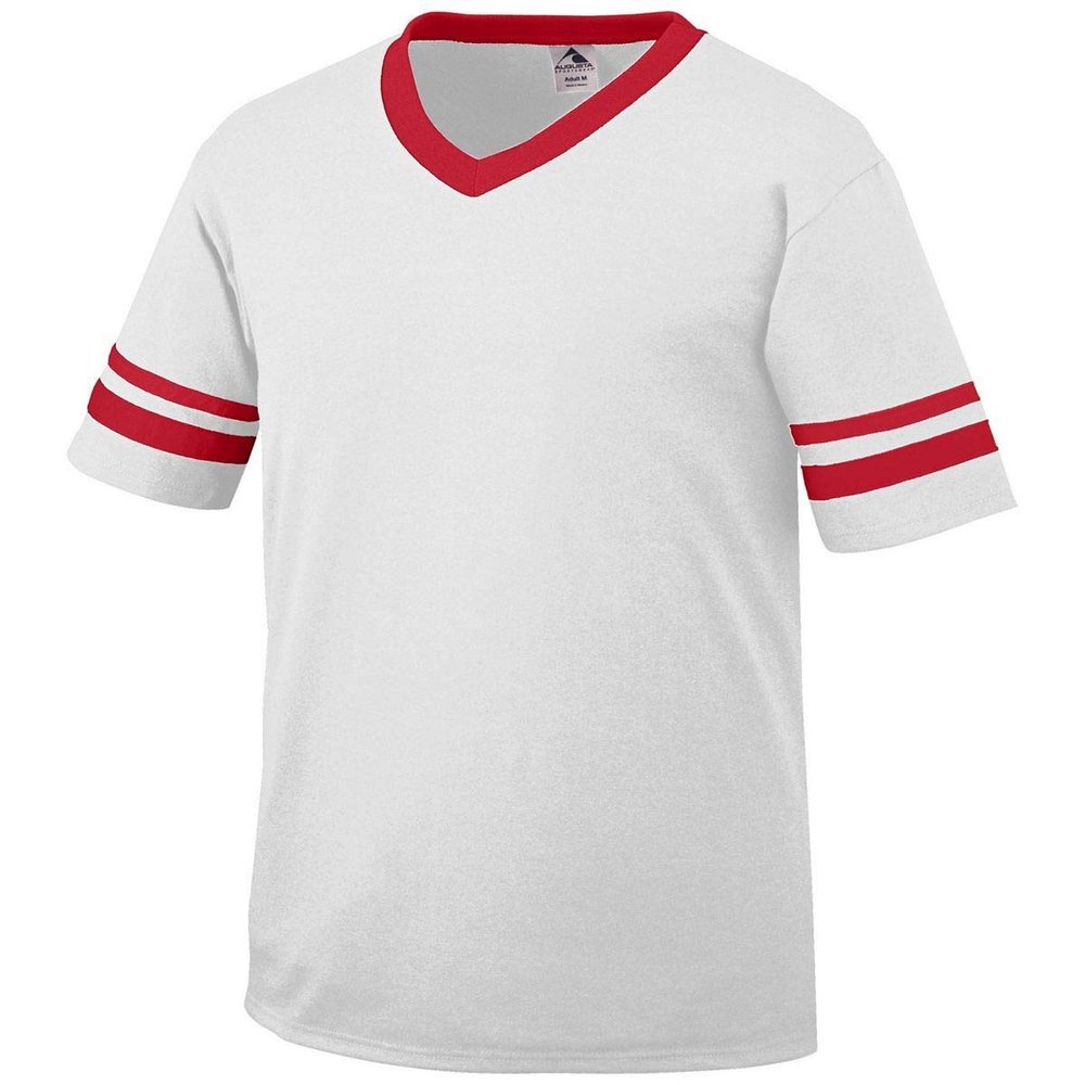 Augusta Sportswear Sleeve Stripe Jersey - Youth - White/RED - L