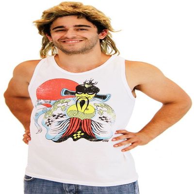 Big Trouble in Little China Tank Top and Wig Costume Set (Adult Medium)