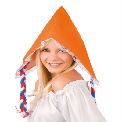 Boland 20599 Adult Hat with Hair  White/Orange, One Size