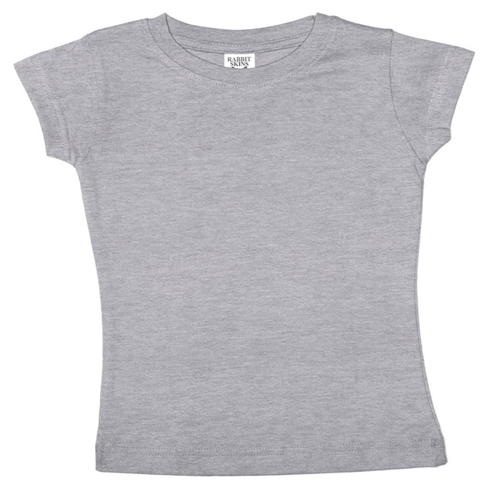3316 Rabbit Skins Rabbit Skins Toddler Girls' Fine Cotton Jersey Longer Length T-Shirt - Heather (93/7) - 3T