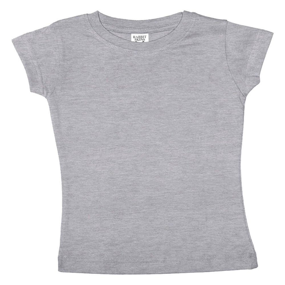 3316 Rabbit Skins Rabbit Skins Toddler Girls' Fine Cotton Jersey Longer Length T-Shirt - Heather (93/7) - 4T