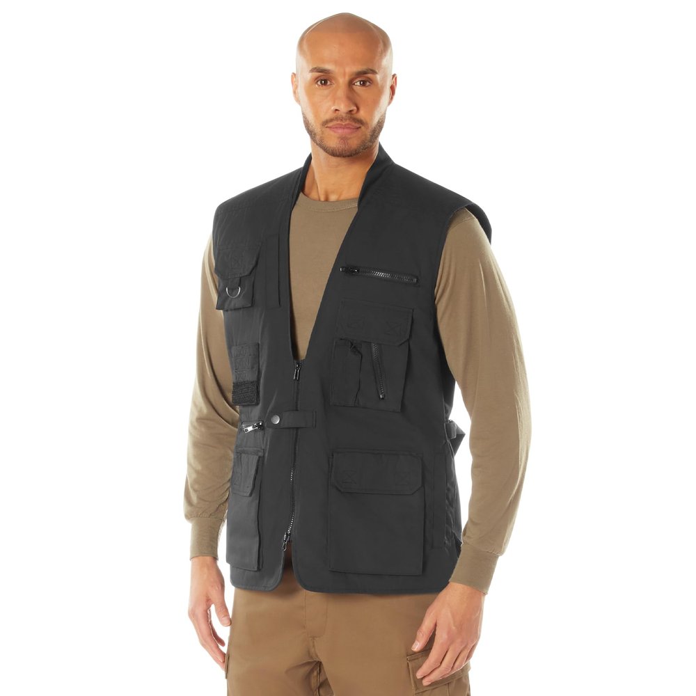Rothco Conceal-Ops Plainclothes Vest EDC Everyday Carry Travel Utility for Men, Black, L