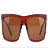 Kyra Fashion Squared Sleek Simple Sunglasses in Brown view 2