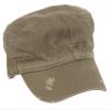 Distressed Washed Cotton Cadet Army Cap Olive One Size view 1