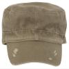 Distressed Washed Cotton Cadet Army Cap Olive One Size view 2