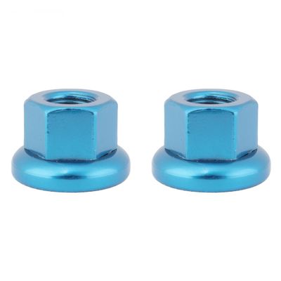 Origin8 Cr-Mo Hub Axle Nuts, M9 x 1.0, Blue