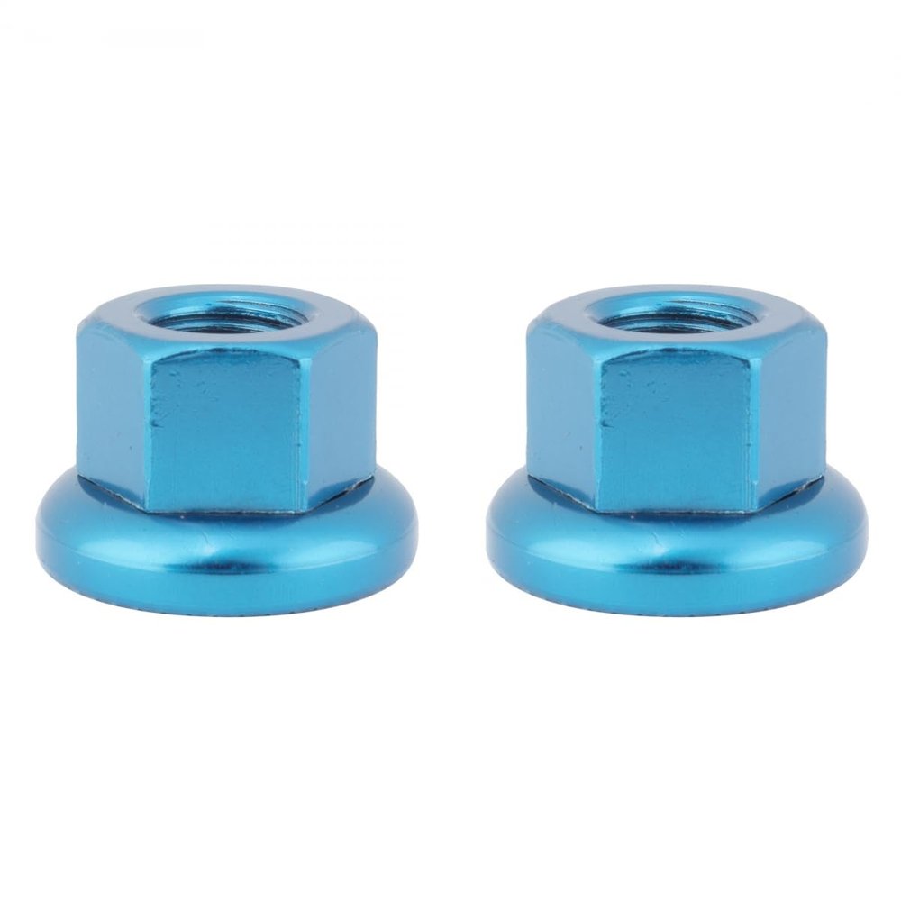 Origin8 Cr-Mo Hub Axle Nuts, M9 x 1.0, Blue