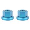 Origin8 Cr-Mo Hub Axle Nuts, M9 x 1.0, Blue view 1