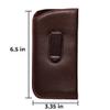 Calabria Slip-In Eyeglasses Case [Brown/Pack of 1] Faux Leather Sunglasses Pouch for Travel, Commute | Soft Glasses Holder | Clip-On for Easy Slide, Belt, Pocket Attachment | Eyeglasses Cases view 3