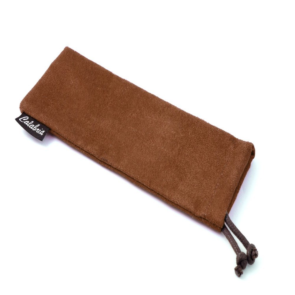 Chamois Drawsting Eyeglass Case in Brown C-346