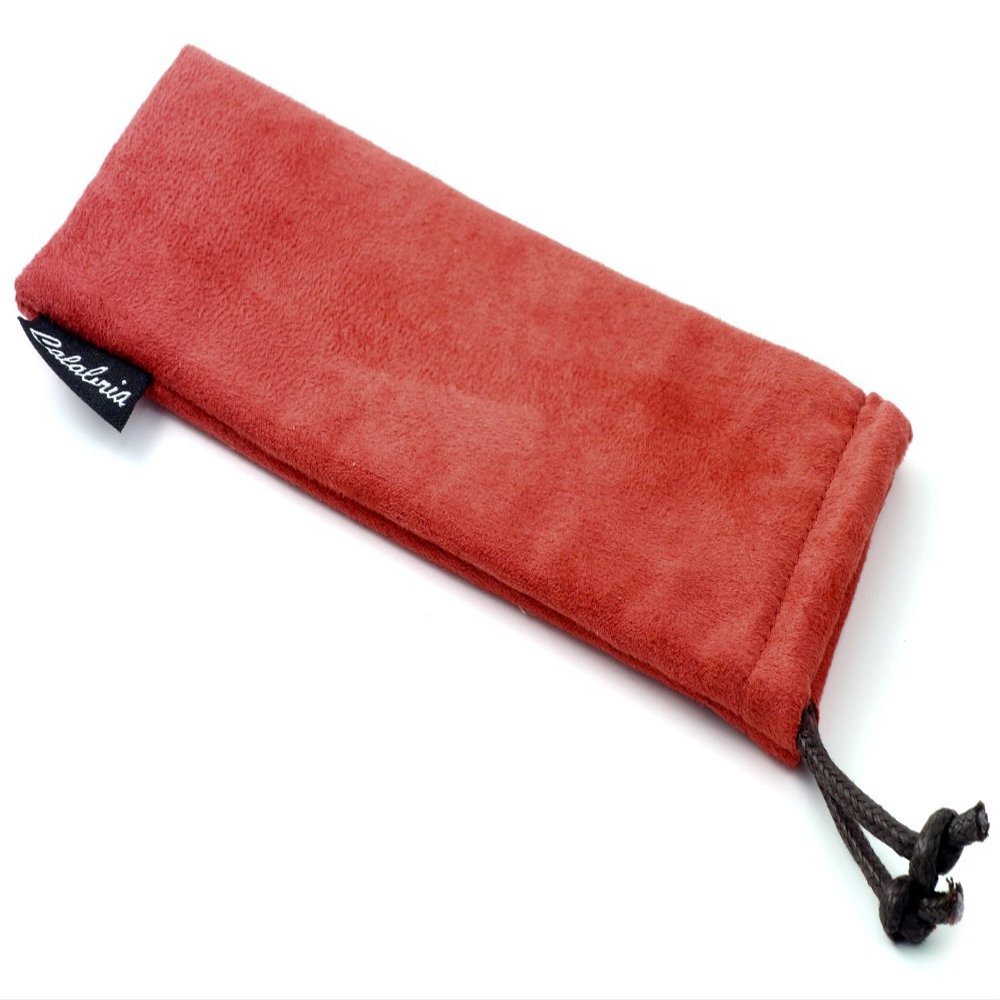 Chamois Drawsting Eyeglass Case in Wine C-346