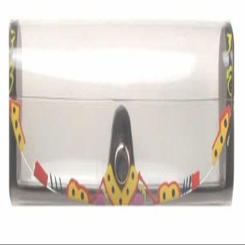 Hand Painted Hard Eyeglass Case w/Snap Flap Closure, Clear C350P-G