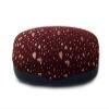 Designer Hard Eyeglass Case in Wine w/Glitter Fabric Top Solid Color Bottom view 1