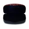 Designer Hard Eyeglass Case in Wine w/Glitter Fabric Top Solid Color Bottom view 2